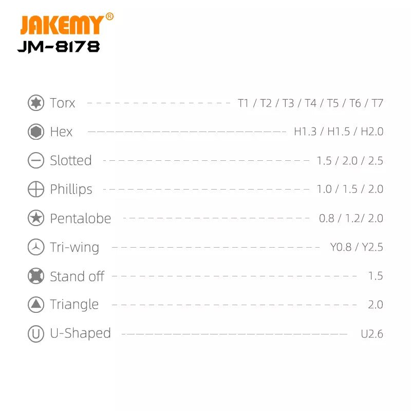 JAKEMY JM - 8178 Schraubendreher - Set (26 in 1) - Handyschmiede - saar